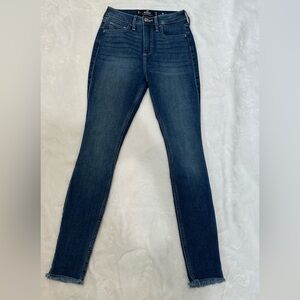 Hollister Curvy High Rise Super Skinny Blue Jeans with Modern Gradient